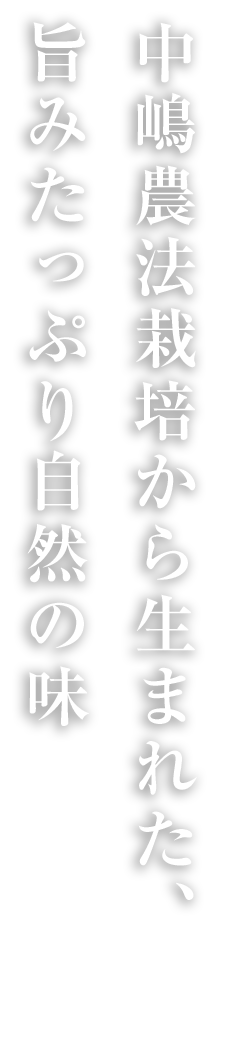 中嶋農法栽培から生まれた、うまみたっぷり自然の味