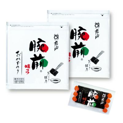 腕前 おかずのり 味付け<br>アルミチャック（八切5枚×18袋）<br>2袋