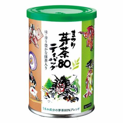 まつり芽茶80 ティーバッグ 歌舞伎缶（3g×12袋）