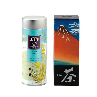 有機煎茶 朝（50g缶 北斎赤富士 箱入）