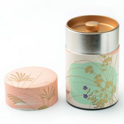 寿月堂オリジナル 秋草模様の茶筒